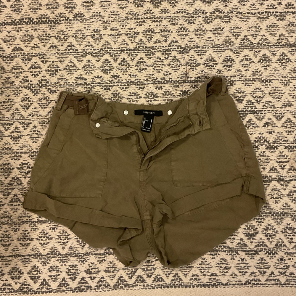 Olive Green Cargo Shorts